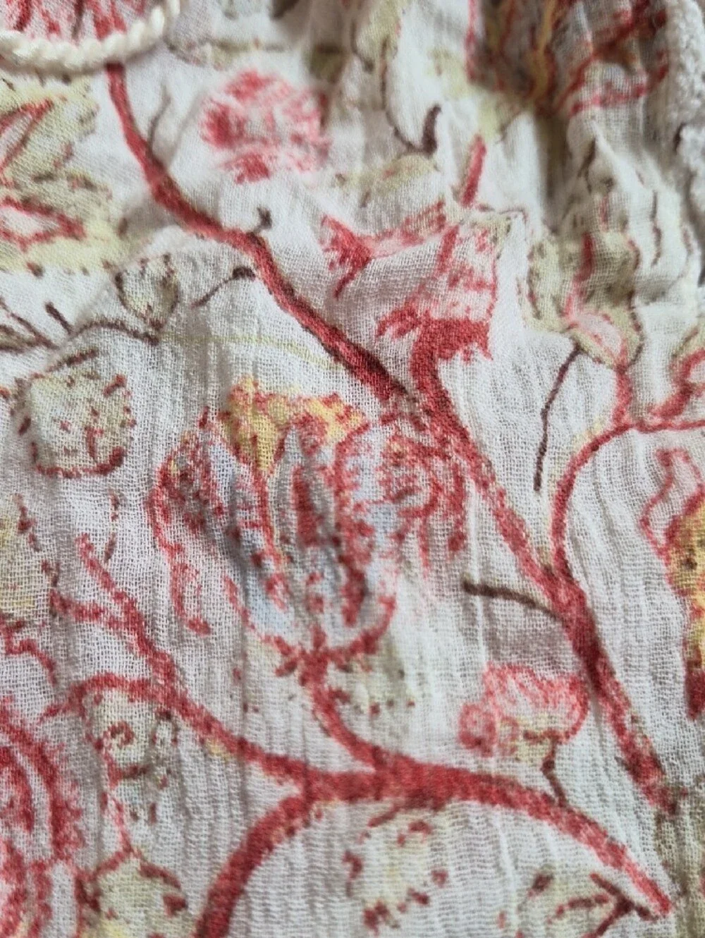 Chaps Cream Floral Tie-Front Peasant Tunic - Picture 10 of 10